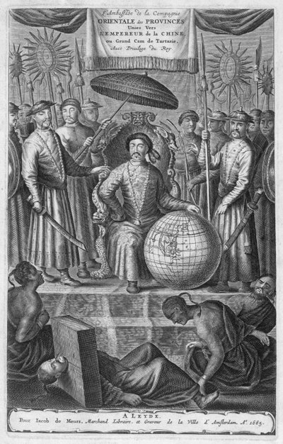 El Emperador de China, frontispicio de un relato de una embajada holandesa a China, 1665 de Jacob van Meurs